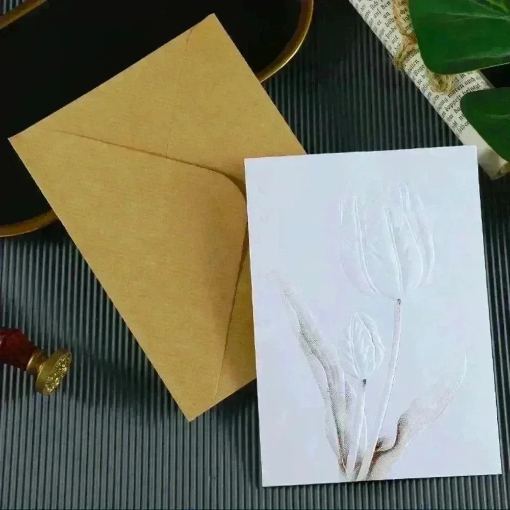 4 x Embossed 3D Floral Greeting Cards - Picture 2 of 12